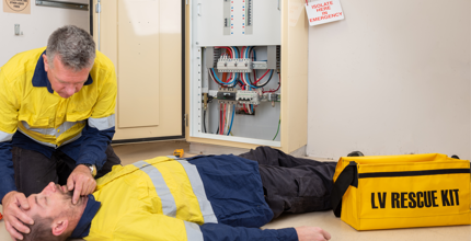 Perform Rescue From A Live Low Voltage Panel & CPR IMAGE