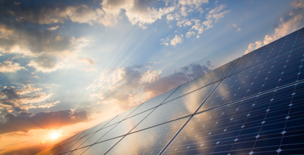 Solar Panels at sunset