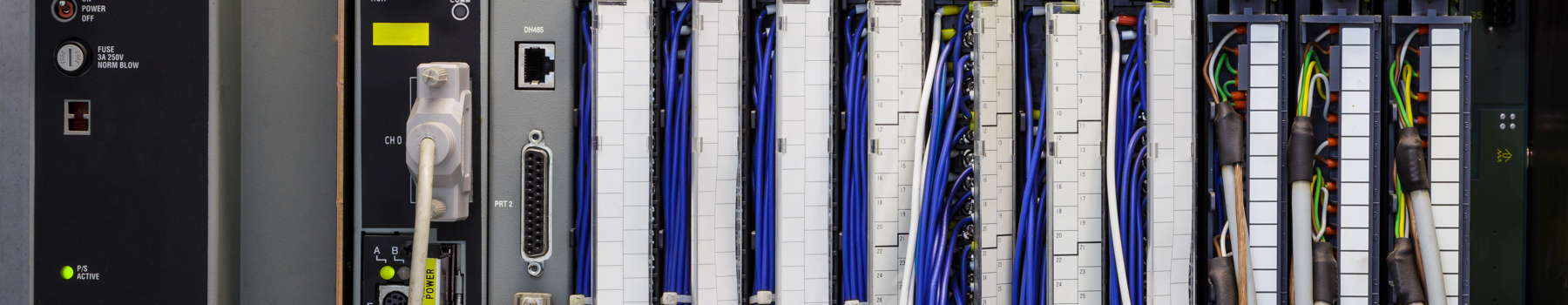 Close up of operating PLC system