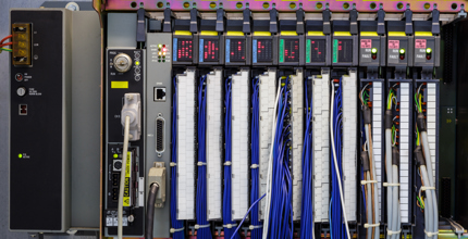 Close up of operating PLC system